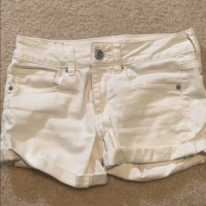 White jean shorts